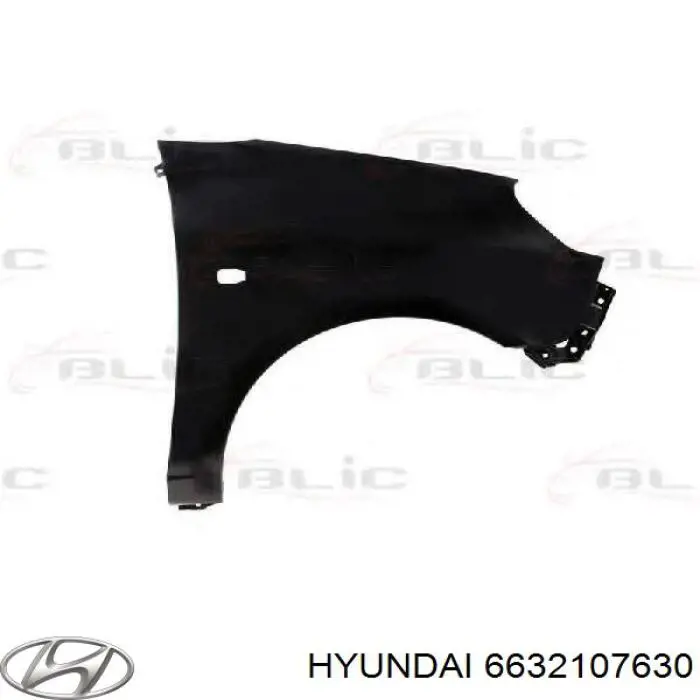 Крило переднє праве Hyundai/Kia 6632107630 ціна, від 43.25 USD