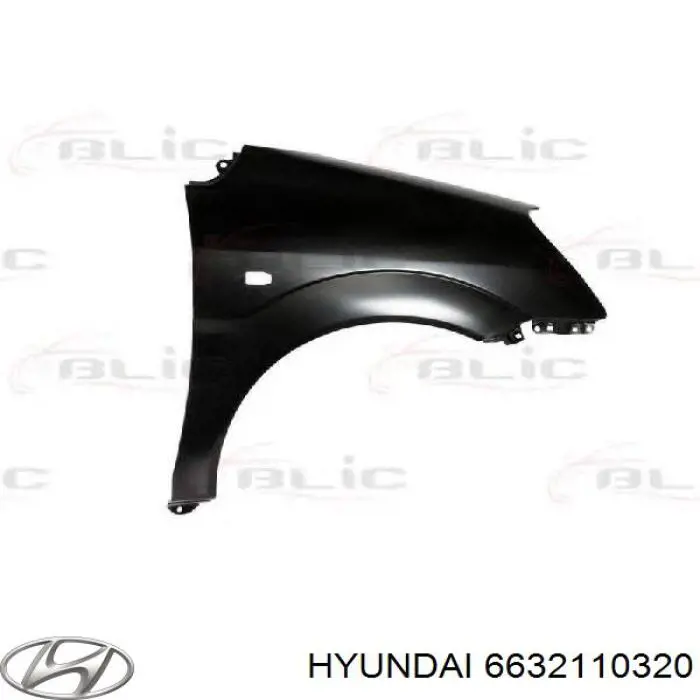 6632110320 Hyundai/Kia крило переднє праве