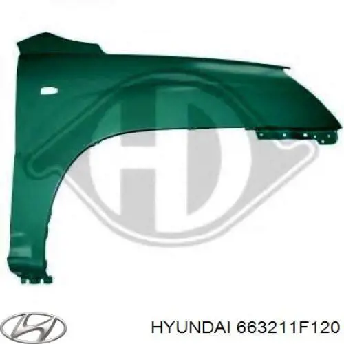 663211F120 Hyundai/Kia крило переднє праве