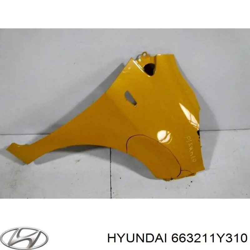 Крило переднє праве Hyundai/Kia 663211Y310 ціна, від 76.78 USD