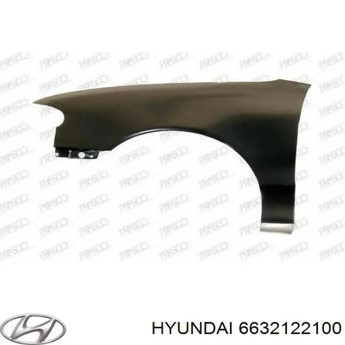 Крило переднє праве Hyundai/Kia 6632122100 ціна, від 27.24 USD
