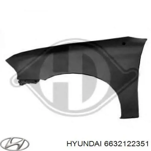 Крило переднє праве 6632122351 Hyundai/Kia