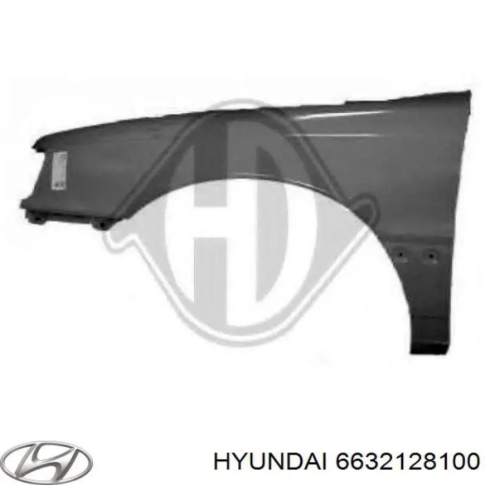 6632128100 Hyundai/Kia Крило переднє праве
