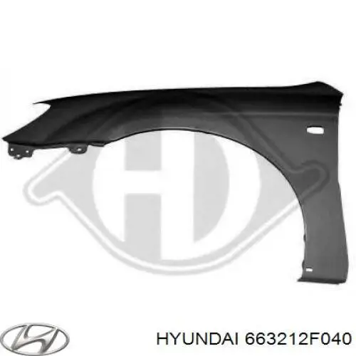 Крило переднє праве Hyundai/Kia 663212F040 ціна, від 55.25 USD