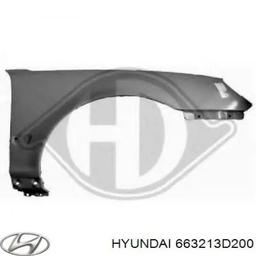 Крило переднє праве 663213D200 Hyundai/Kia