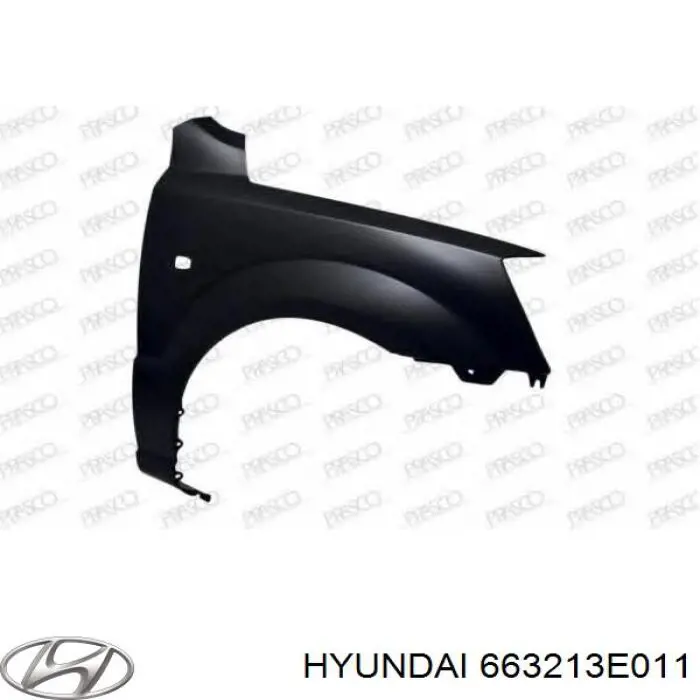 Крило переднє праве 663213E011 Hyundai/Kia
