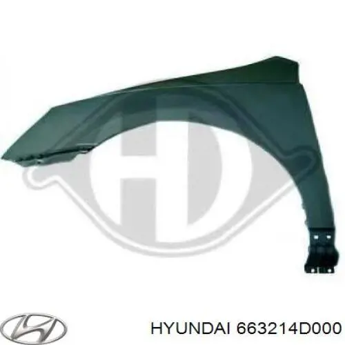 663214D000 Hyundai/Kia крило переднє праве