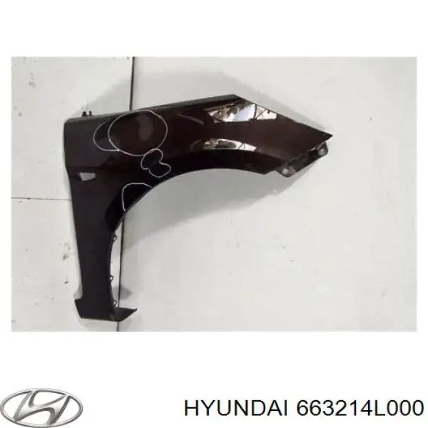 663214L000 Hyundai/Kia крило переднє праве