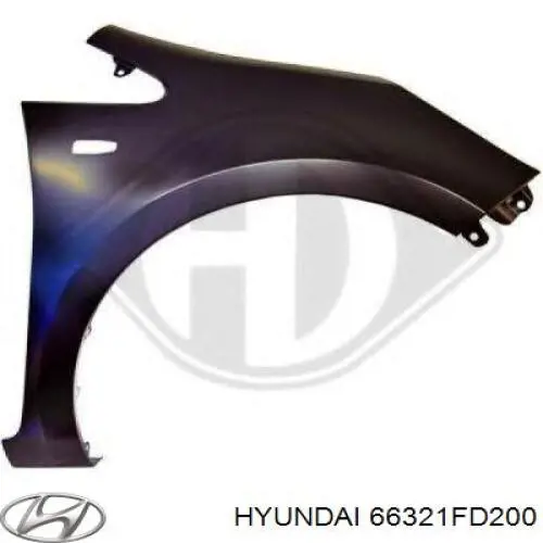 Крило переднє праве Hyundai/Kia 66321FD200 ціна, від 88.85 USD