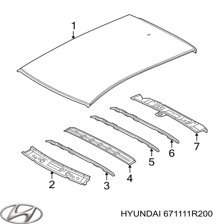 671111R200 Hyundai/Kia Дах кабіни (кузова)