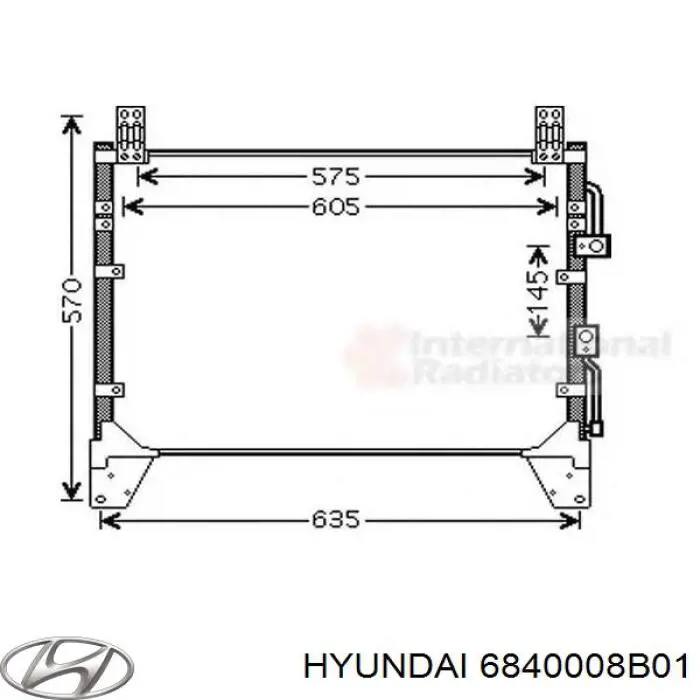 Радіатор кондиціонера 6840008B01 Hyundai/Kia