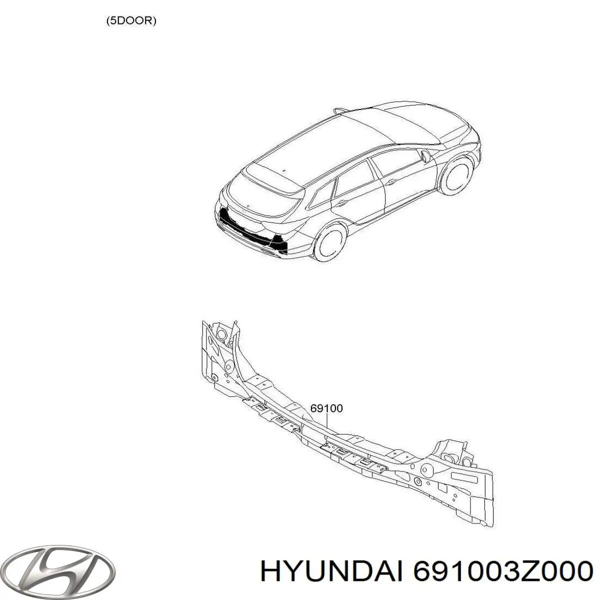 Панель задня, багажного відсіку Hyundai I40 (VF) (Хендай I40)