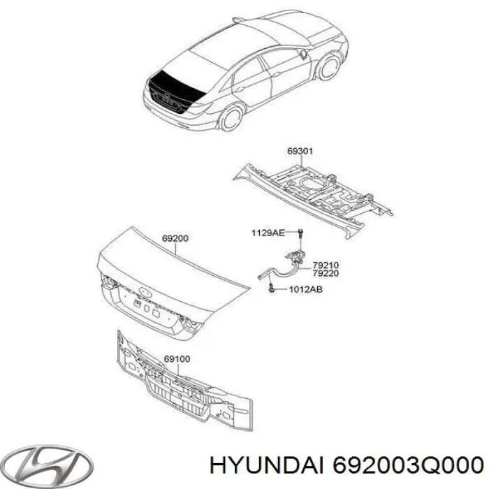 692003Q000 Hyundai/Kia Кришка багажника