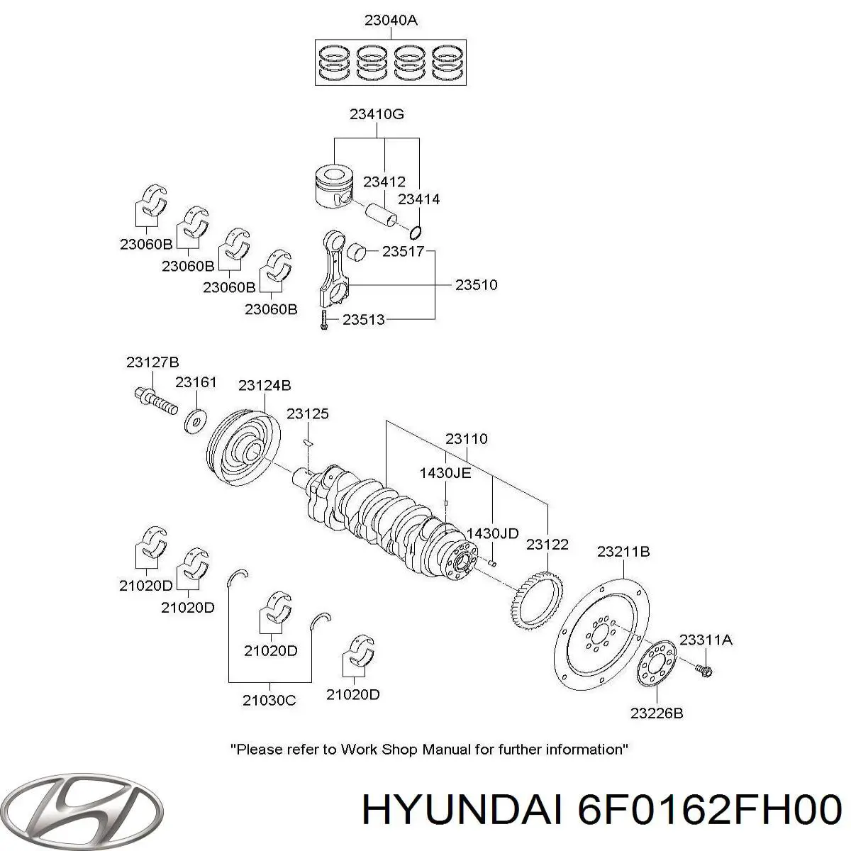 6F0162FH00 Hyundai/Kia Колінвал двигуна