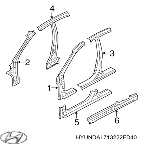 Поріг зовнішній правий Hyundai/Kia 713222FD40 ціна, від 76.00 USD