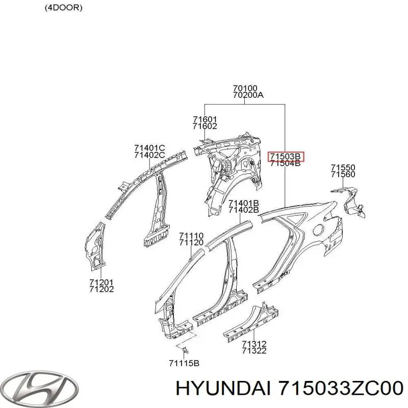 Крило заднє ліве Hyundai I40 (VF) (Хендай I40)