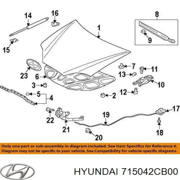 Крило заднє праве Hyundai/Kia 715042CB00 ціна, від  USD