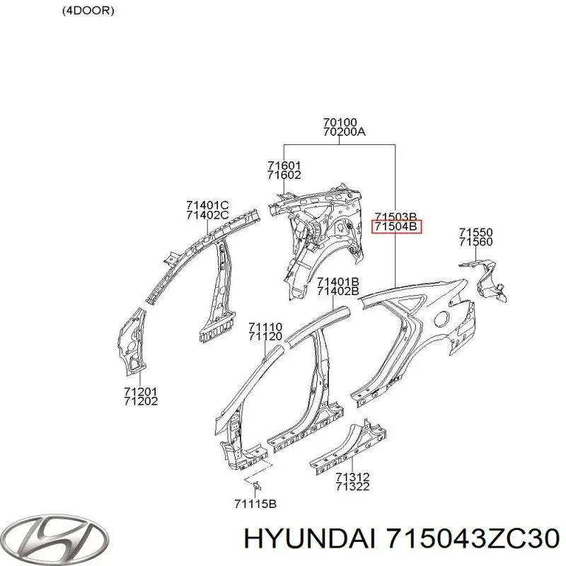 Крило заднє праве Hyundai I40 (VF) (Хендай I40)