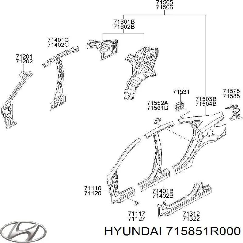 715851R000 Hyundai/Kia Панель кріплення задніх ліхтарів