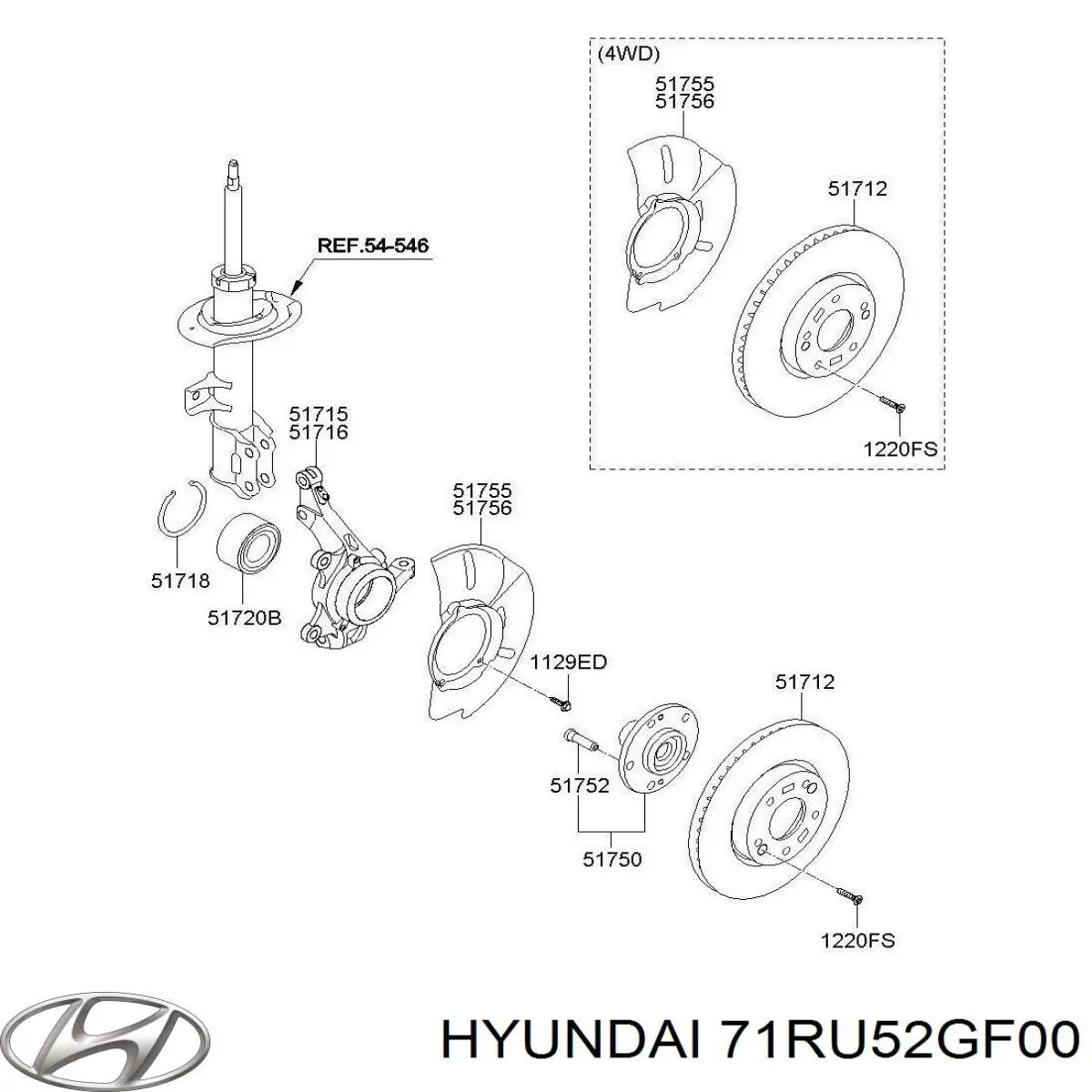 Головка двигуна Hyundai/Kia 71RU52GF00 ціна, від 741.14 USD