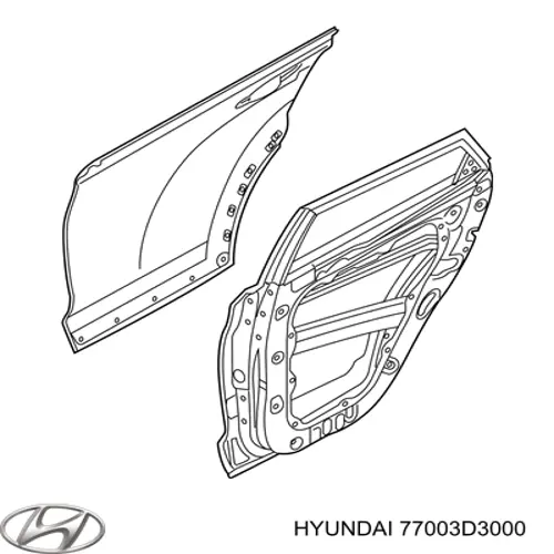 77003D3000 Hyundai/Kia двері задні, ліві