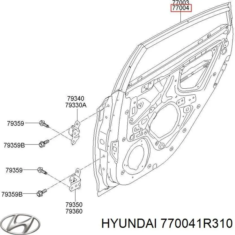 770041R310 Hyundai/Kia Двері пасажирські задні праві