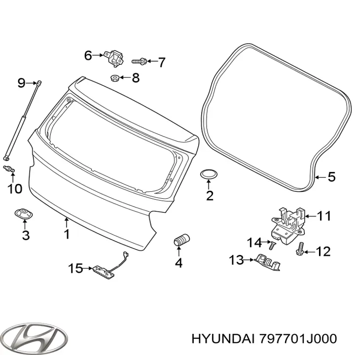 797701J000 Hyundai/Kia Петля багажника