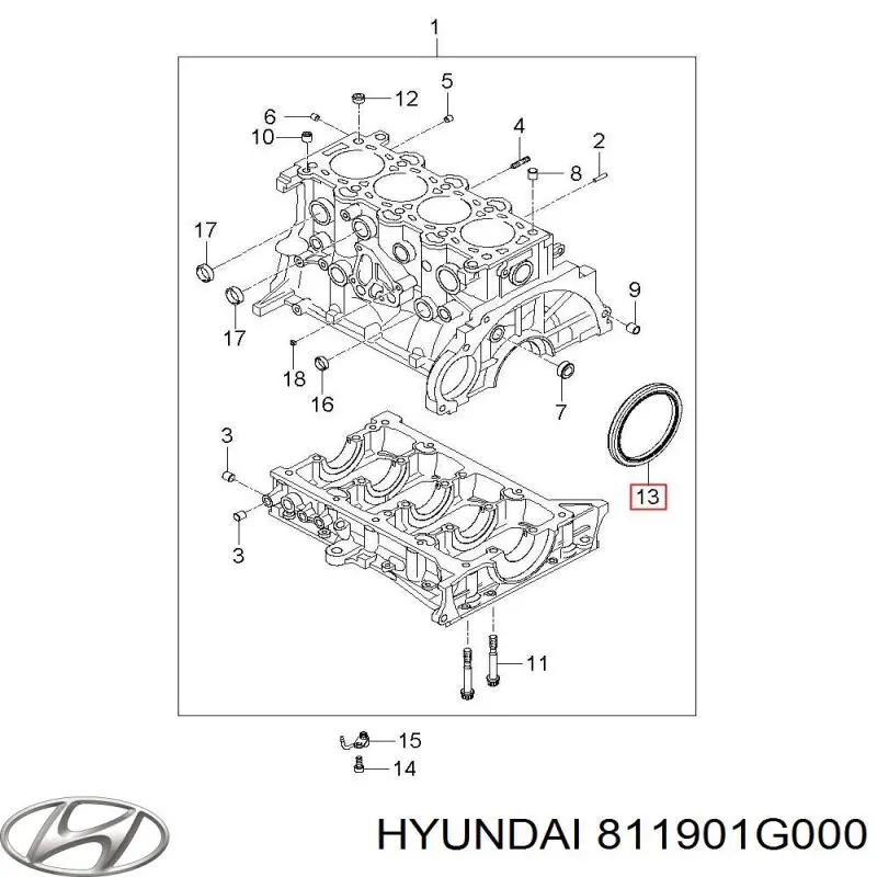 Купити 811901G000 Hyundai/Kia Трос відкриття капота, задній