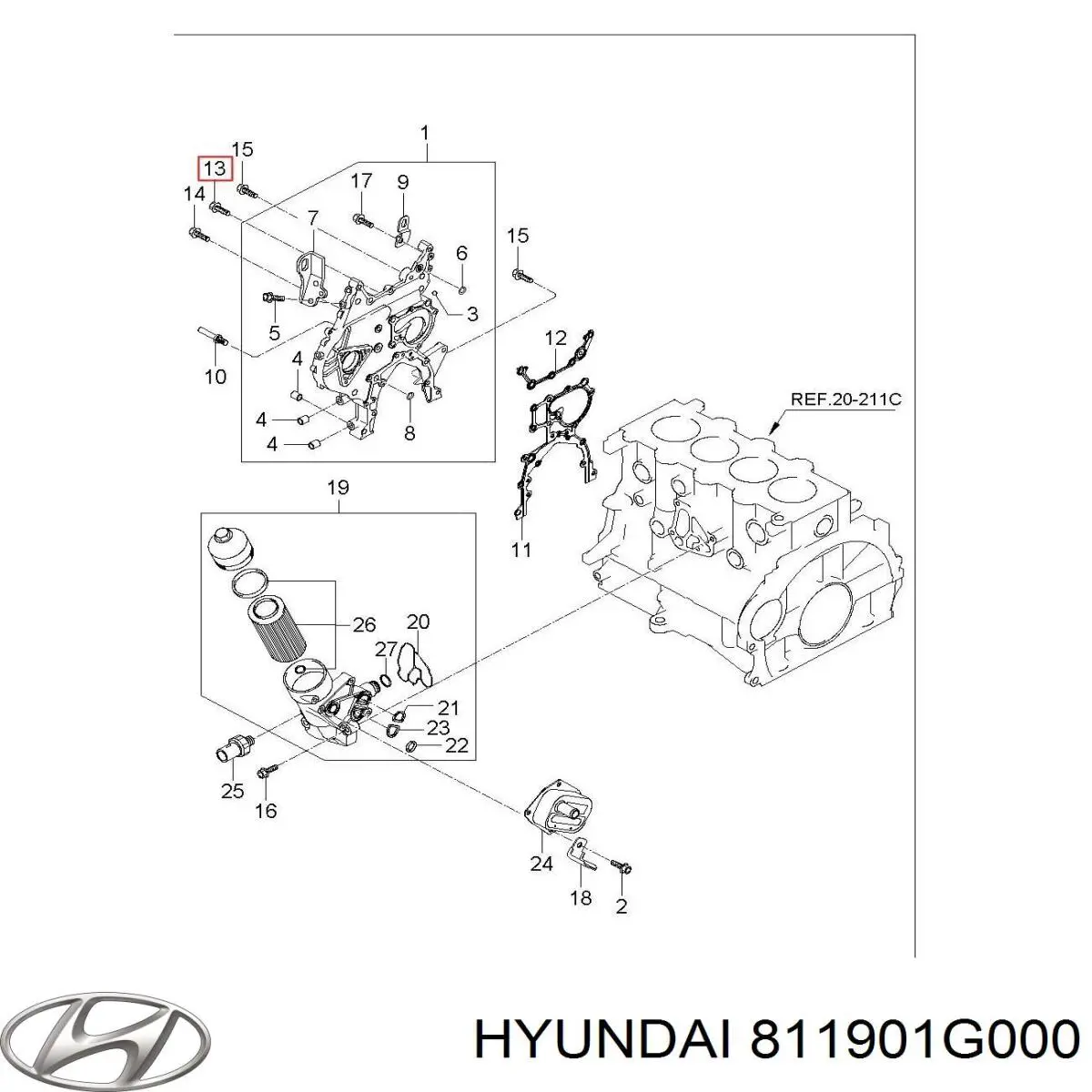 Трос відкриття капота, задній Hyundai/Kia 811901G000 ціна, від 17.40 USD