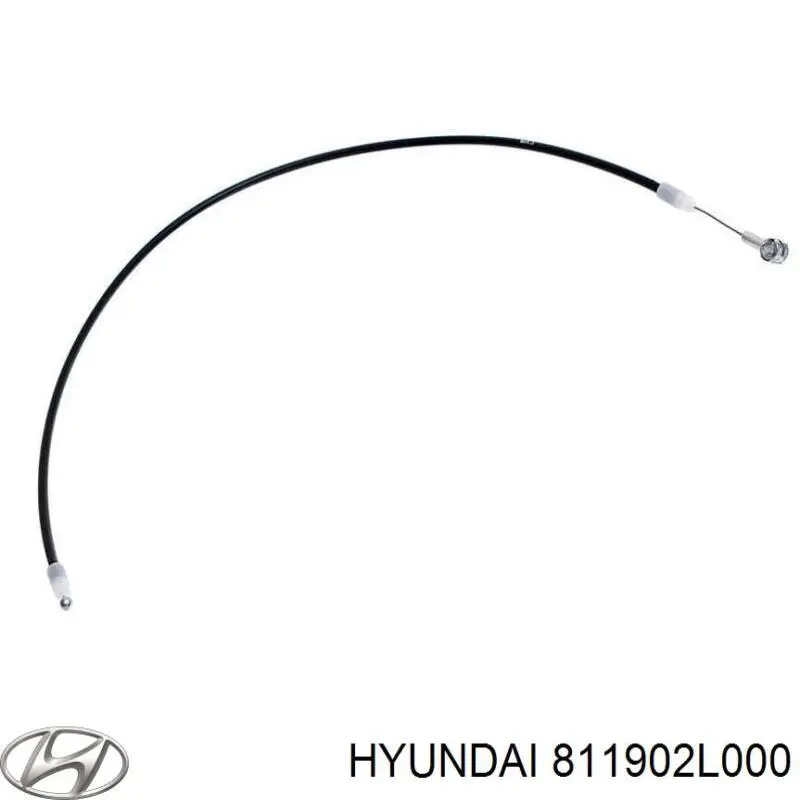811902L000 Hyundai/Kia Трос відкриття капота, задній