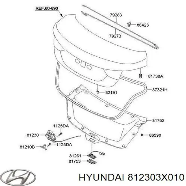 Замок дверей багажника Hyundai/Kia 812303X010 ціна, від 20.29 USD