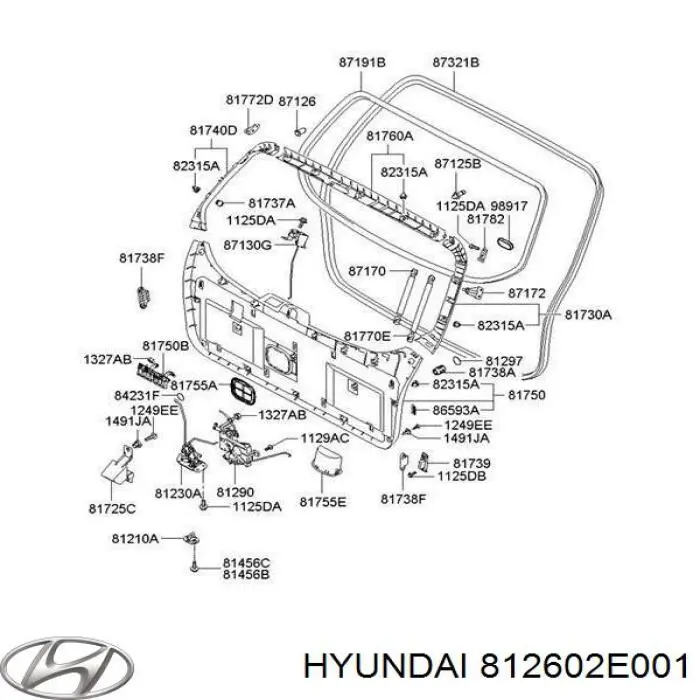 Купити 812602E001 Hyundai/Kia Ручка третіх дверей, зовнішня