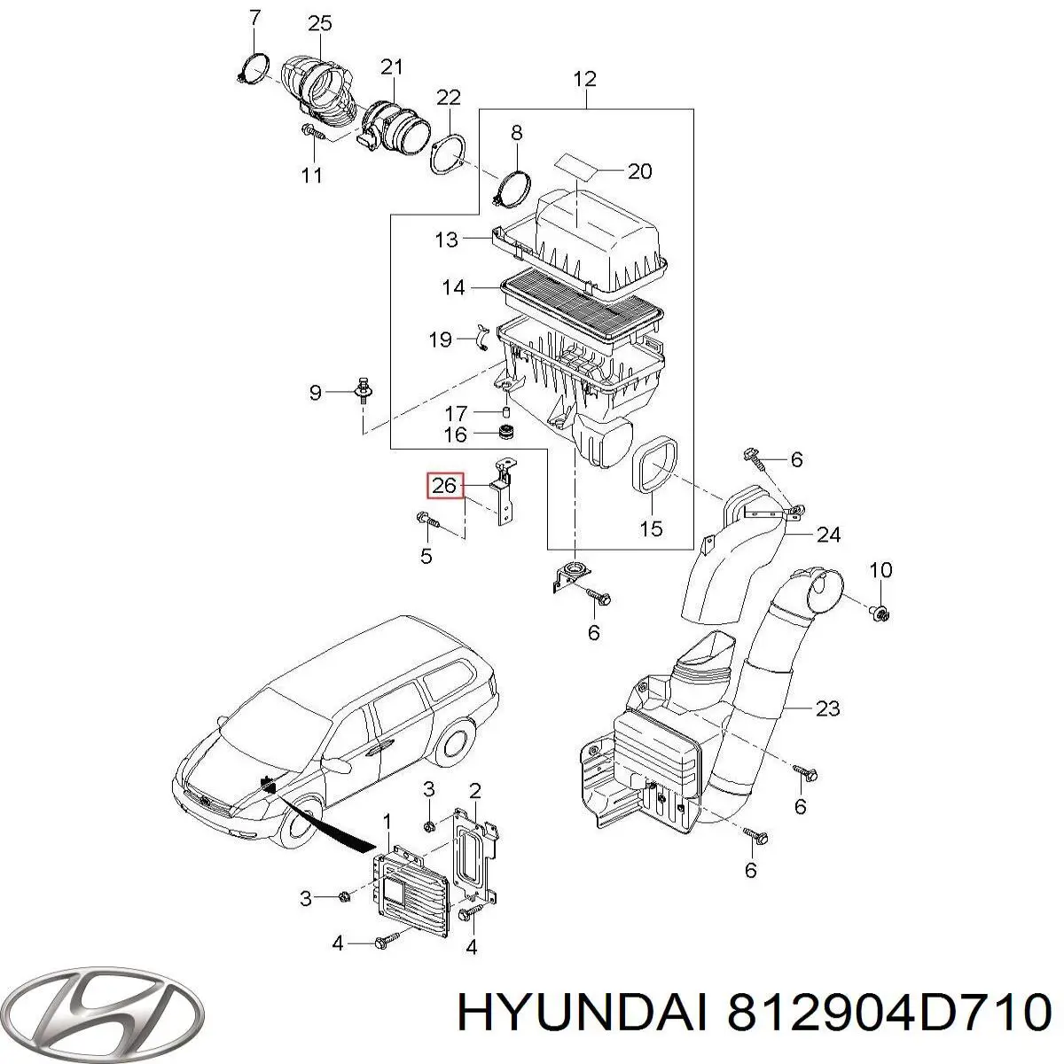  812904D710 Hyundai/Kia