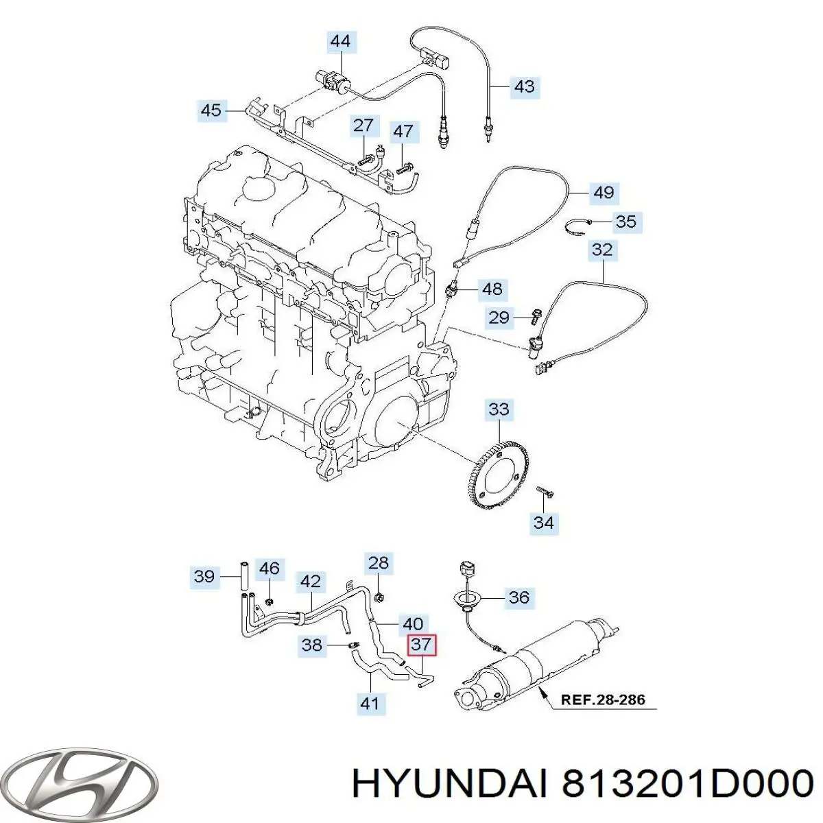 813201D000 Hyundai/Kia Замок двері правої передньої