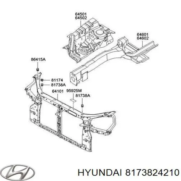 8173824210 Hyundai/Kia Буфер / відбійник капота