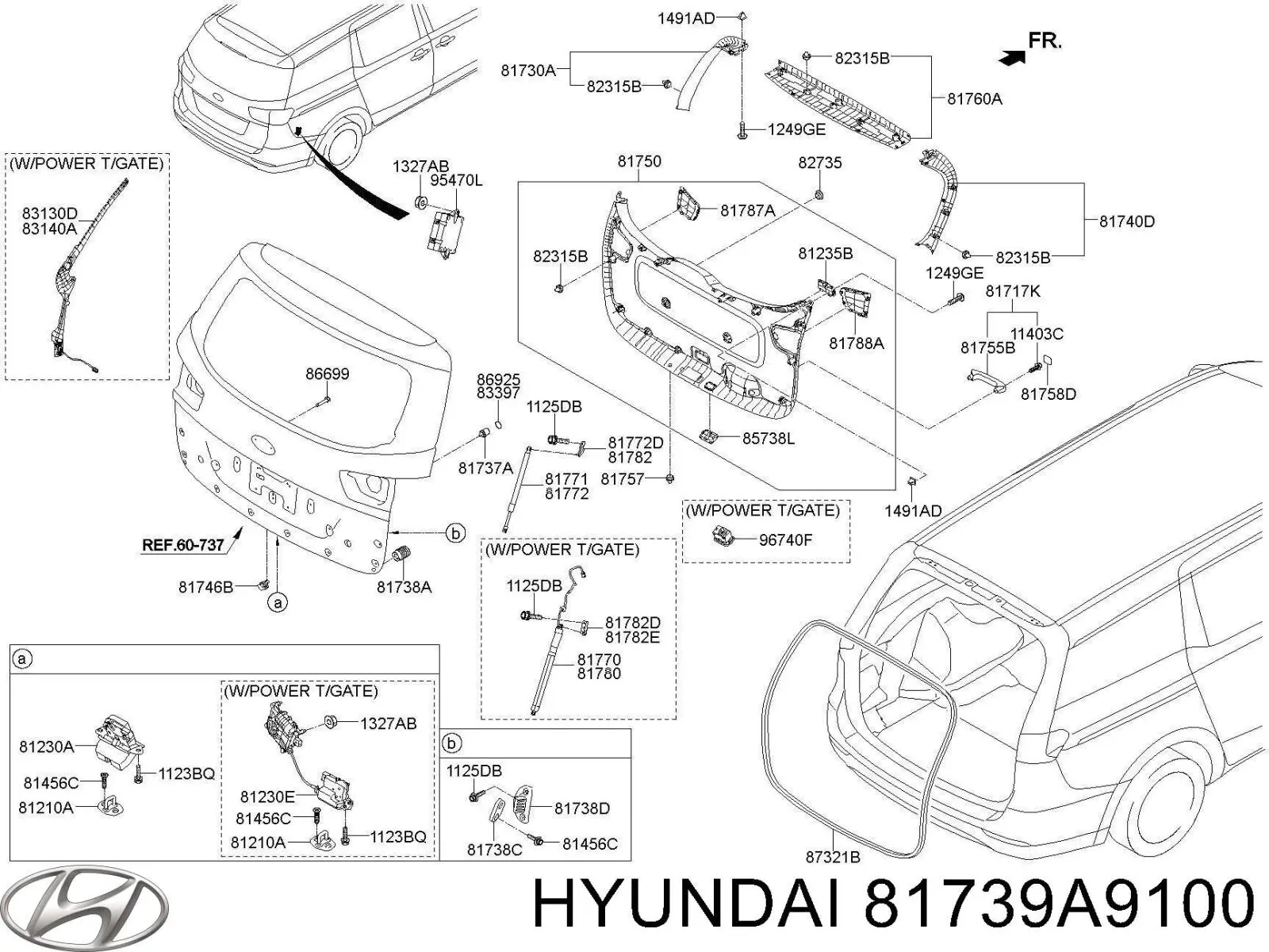 81739A9100 Hyundai/Kia Відбійник п'ятої двері