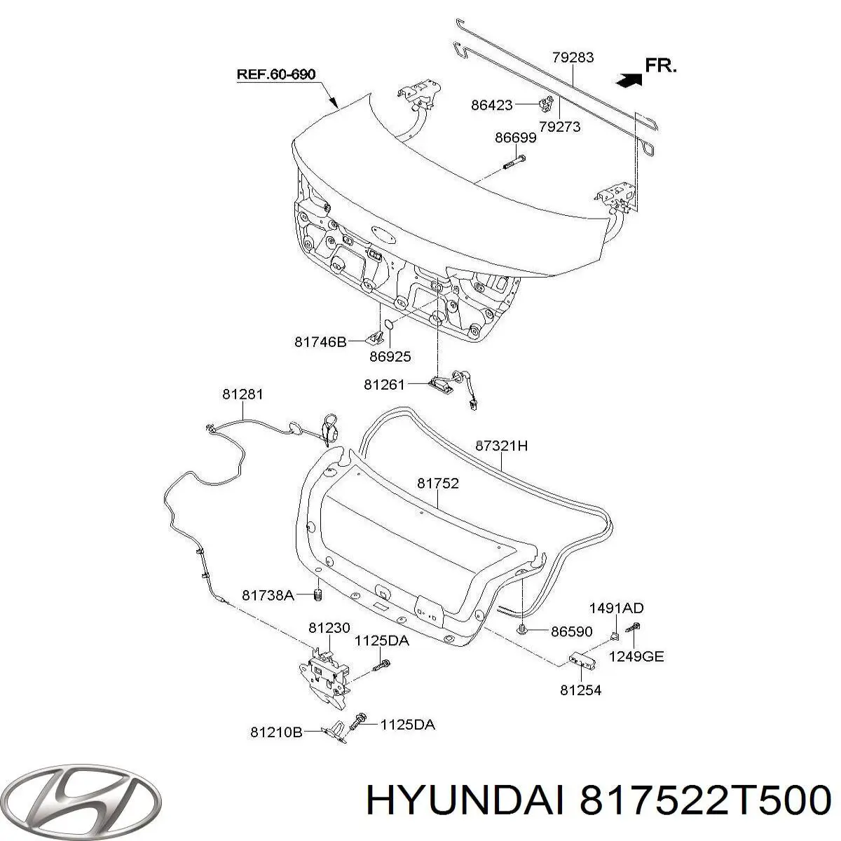  Hyundai/Kia 817522T500 ціна, від 63.54 USD