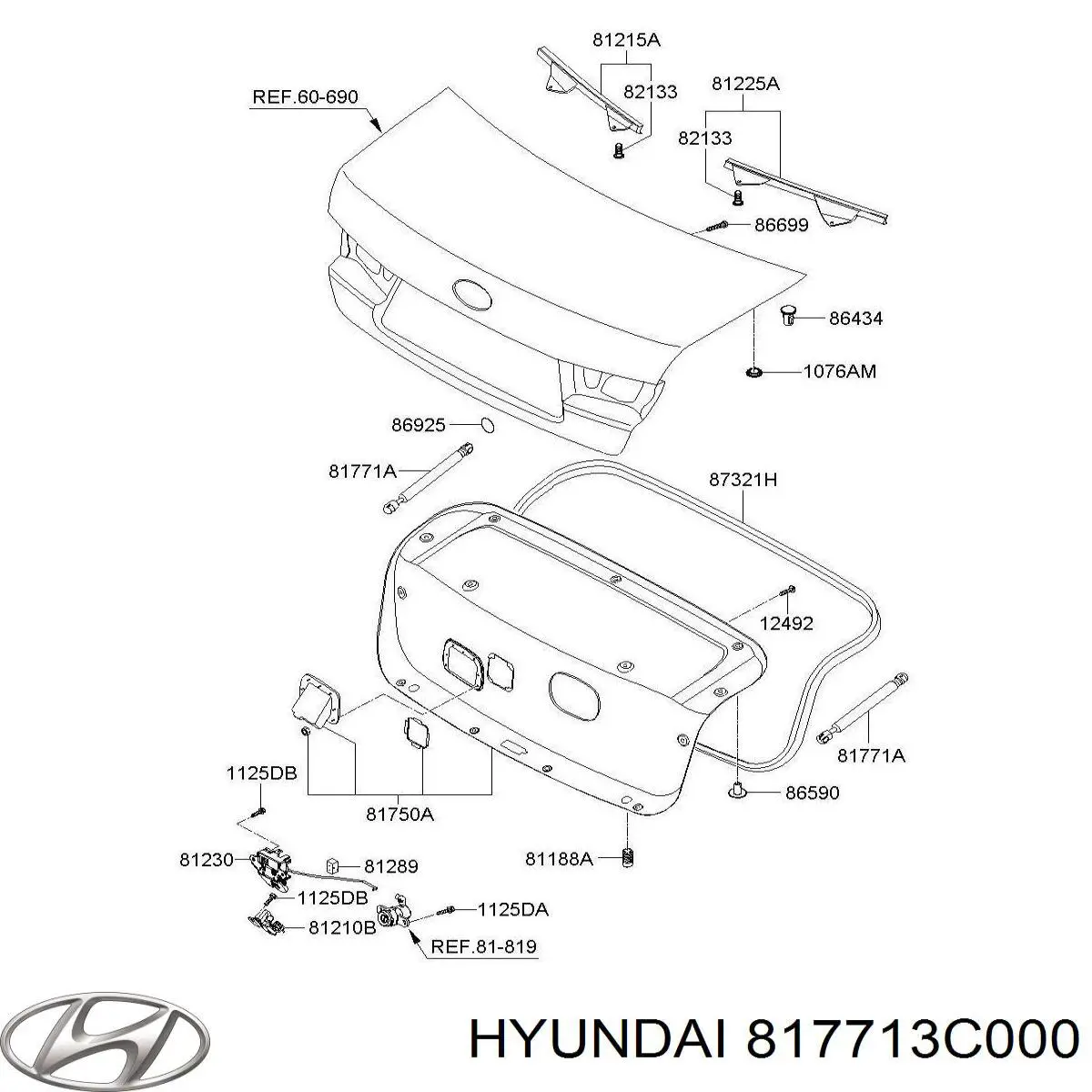Амортизатор кришки багажника Hyundai/Kia 817713C000