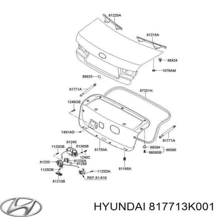 Амортизатор багажника 817713K001 Hyundai/Kia