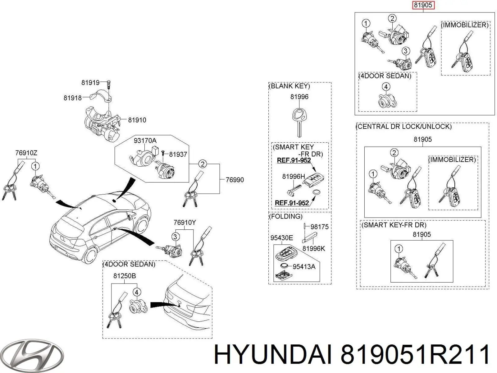  Hyundai/Kia 819051R211 ціна, від 126.70 USD