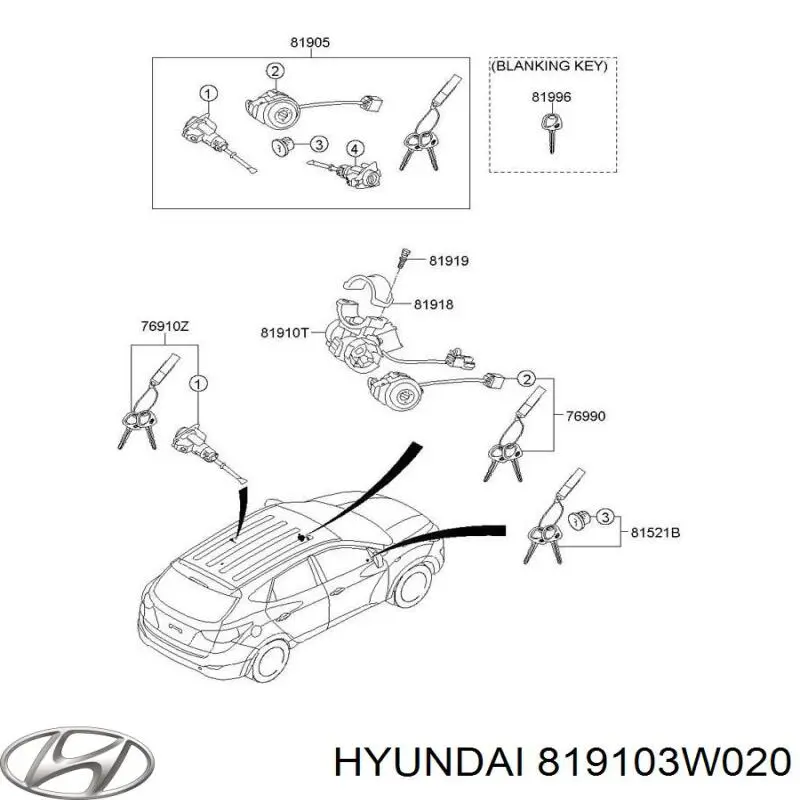  819103W020 Hyundai/Kia