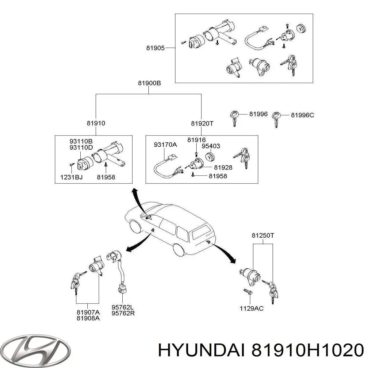 81910H1020 Hyundai/Kia Замок запалювання