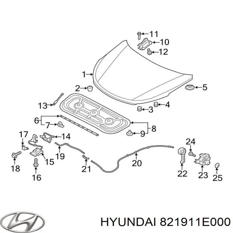 Буфер капота гумовий Hyundai/Kia 821911E010 ціна, від 2.82 USD