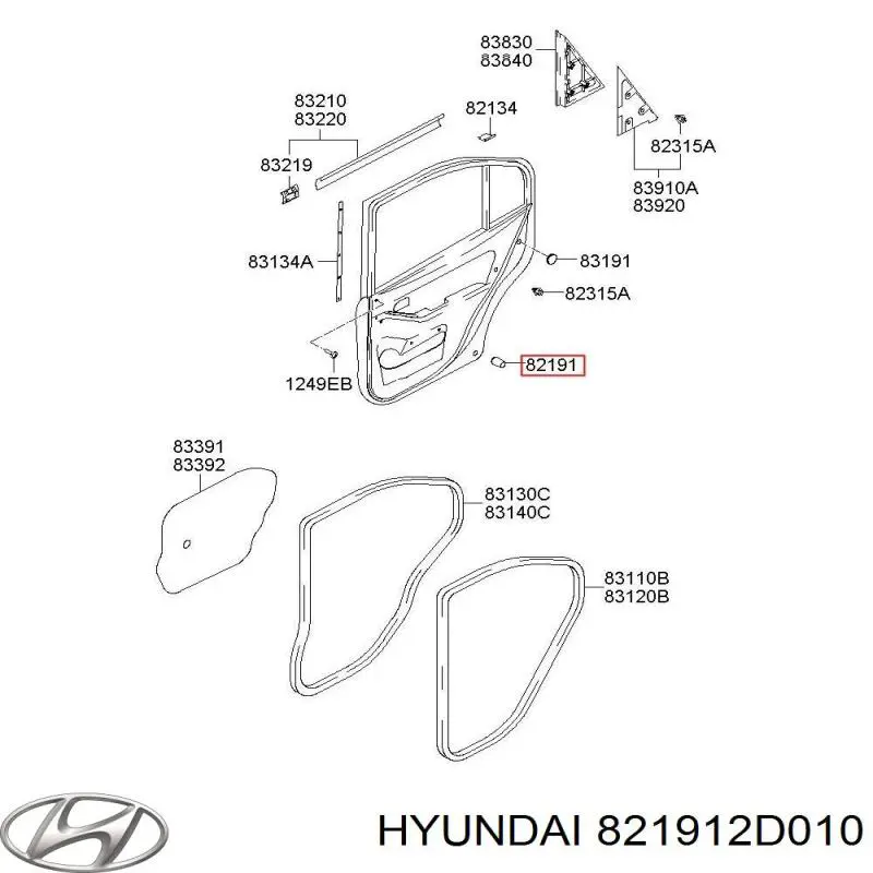 Купити 821912D010 Hyundai/Kia Буфер/відбійник капота