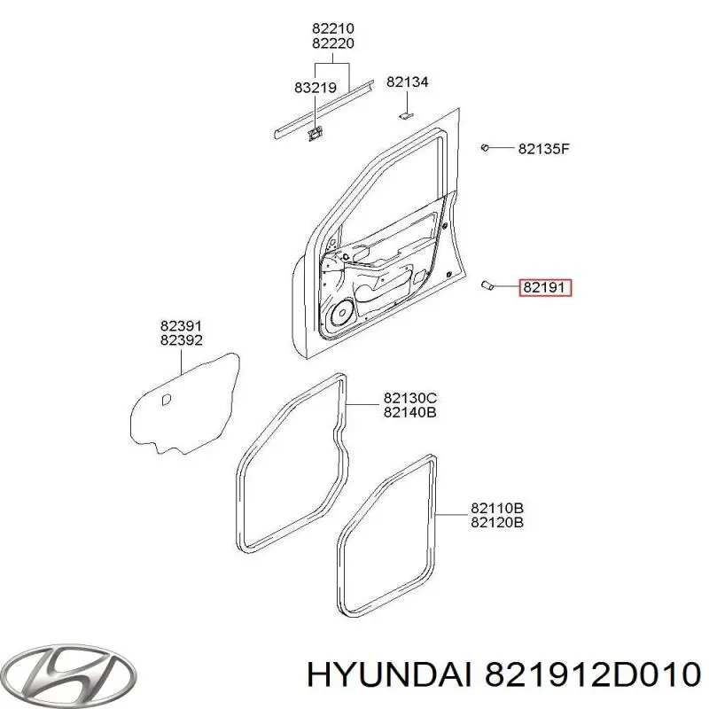 821912D010 Hyundai/Kia Буфер капота гумовий