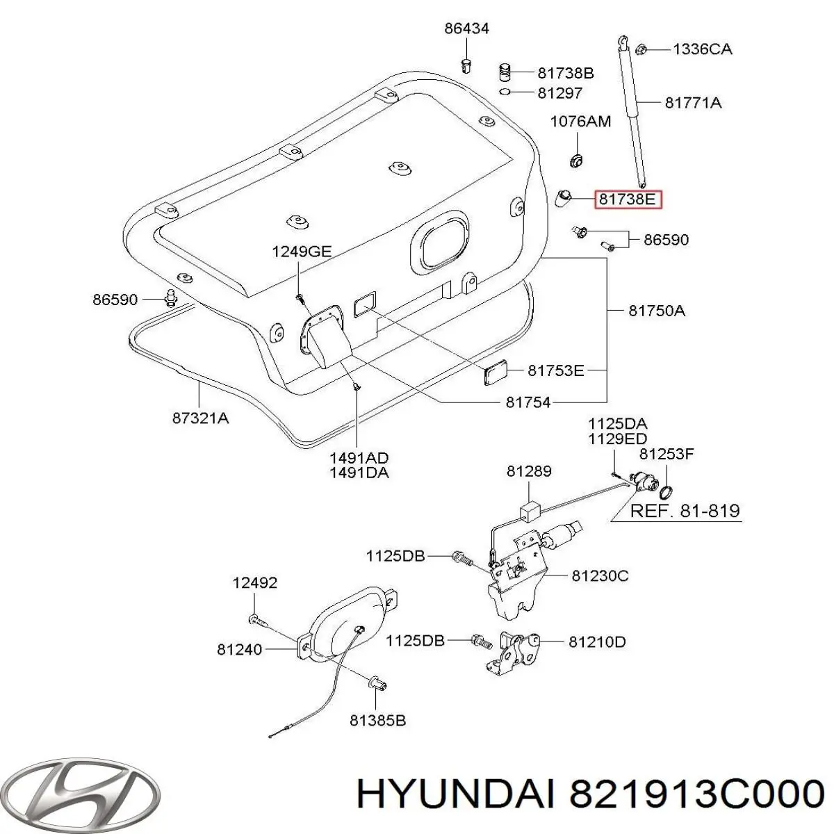  Hyundai/Kia 821913C000 ціна, від 1.27 USD
