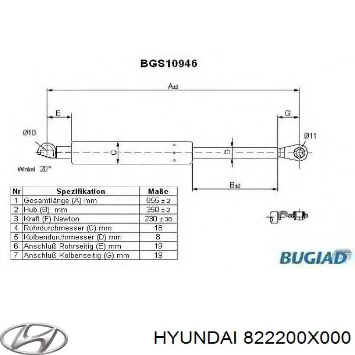 822200X000 Hyundai/Kia молдинг опускного скла нижній, двері передньої, правої