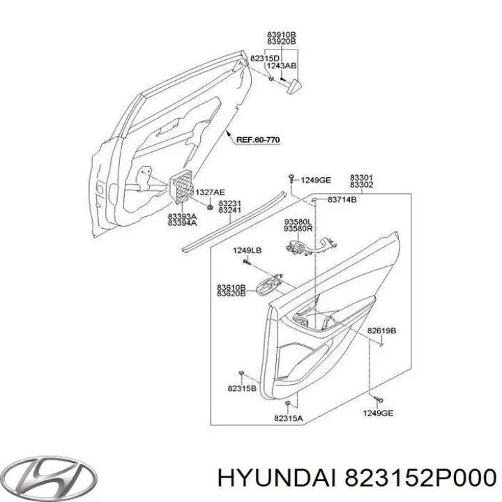 823152P000 Hyundai/Kia пістон (кліп кріплення обшивки дверей)