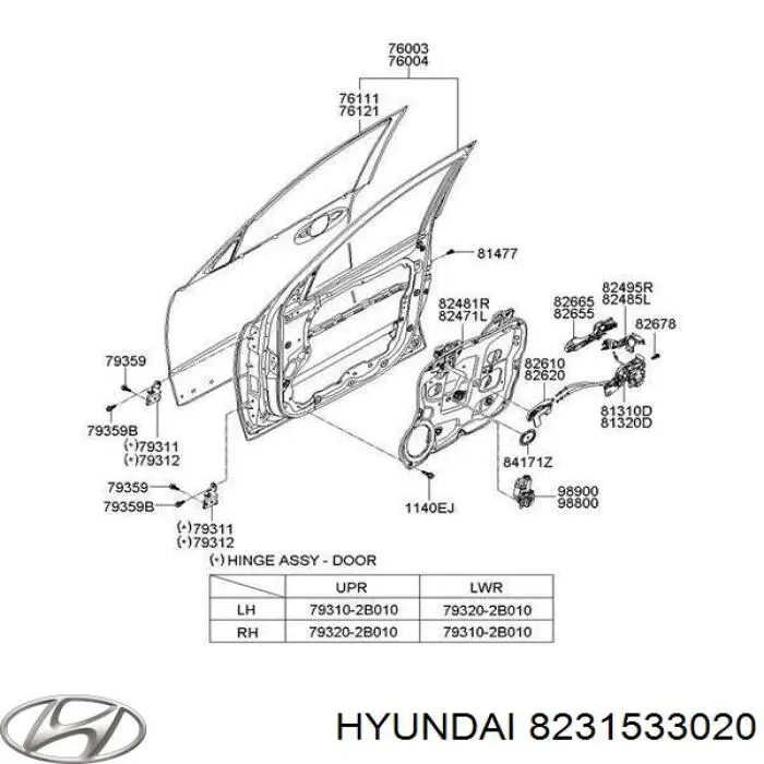 8231533020 Hyundai/Kia пістон (кліп кріплення обшивки дверей)