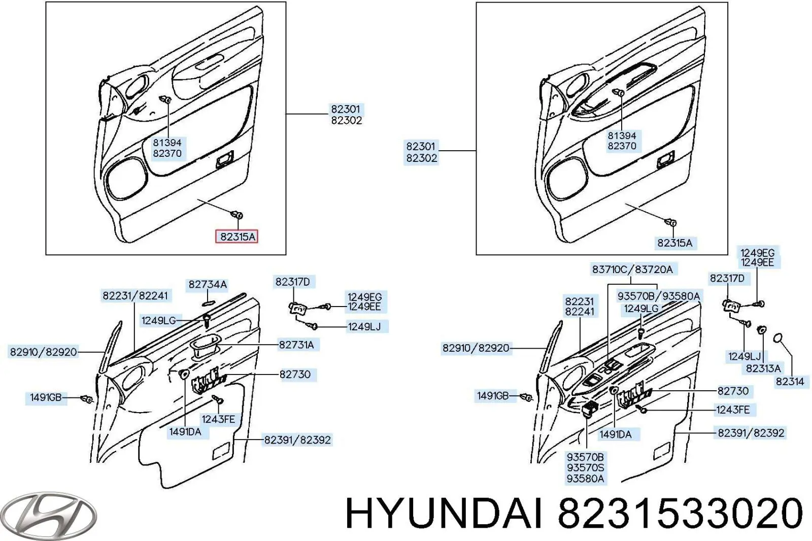 Купити 8231533020 Hyundai/Kia Пістон (кліп) кріплення обшивки дверей